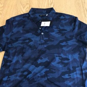 Banana Republic Blue Camouflage Luxury Polo - brand new